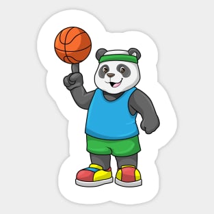 Panda at Sports with Basketball Sticker